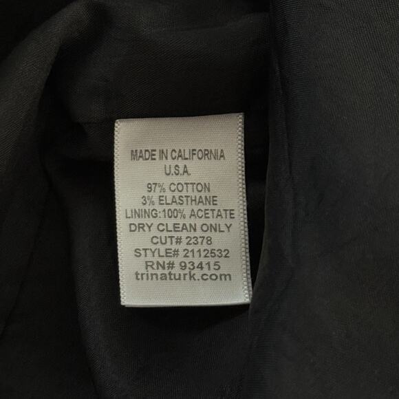 Trina Turk Strapless Black Textured Sheath Dress – Size 8 Made in USA - Picture 4 of 7